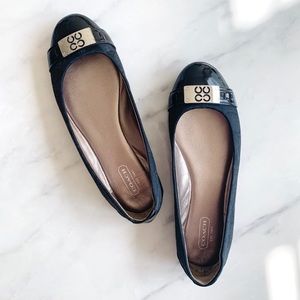 Coach London Signature Black Flats